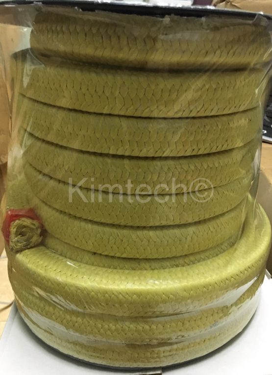 ปะเก็นเชือกเคฟล่าร์เคลือบเทฟล่อน ptfe impregnated aramid fiber packing