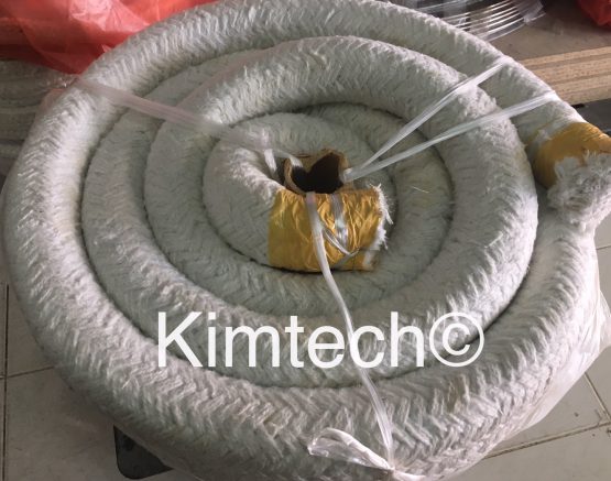 ปะเก็นเชือกเซรามิกไฟเบอร์ถักกลม ceramic fiber round braided rope