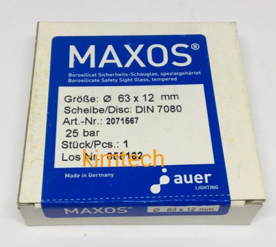 กระจกทนความร้อน maxos disc sight glass DIA 63 mm x THK 12 mm