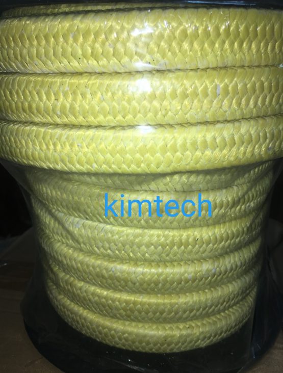 ปะเก็นเชือกเคฟล่าร์เคลือบเทฟล่อน ptfe impregnated aramid fiber packing