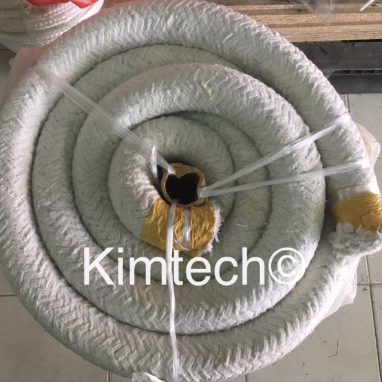 ปะเก็นเชือกเซรามิกไฟเบอร์ถักกลม ceramic fiber round braided rope