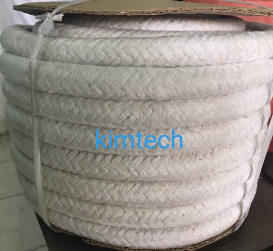 ปะเก็นเชือกเซรามิกไฟเบอร์ถักกลม ceramic fiber round braided rope